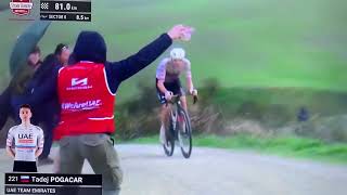 Strade Bianche 2024 Tadej Pogacar Victory after 81 KM solo Attack 😱💪🫡 [upl. by Edeline]