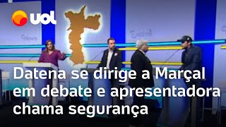 Datena se dirige ao púlpito de Pablo Marçal após desentendimento e apresentadora chama segurança [upl. by Sorac151]