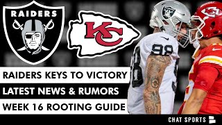 Raiders vs Chiefs Prediction  Raiders Rumors Entering Christmas Game amp NFL Week 16 Rooting Guide [upl. by Acillegna]