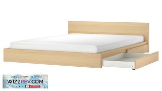 MALM IKEA High bed frame4 storage boxes white stained oak veneerLuröy Review [upl. by Anwahsak322]