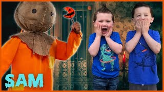 Sam Spirit Halloween  Unbox and Setup Halloween Animatronic  Life Size Animated Trick R Treat Sam [upl. by Yentrok5]