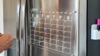 Clear Magnetic Calendar for Fridge 2 Pack Magnetic Acrylic Calendar Review [upl. by Mamie]