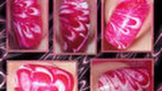 Nail Art water marble girly [upl. by Kaete]