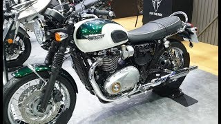 Triumph Bonneville T120  Green  White [upl. by Enitsugua]