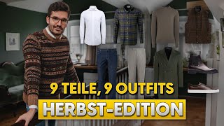 9 Kleidungsstücke 9 Outfits HerbstEdition  Stylingtipps für Männer [upl. by Thierry]