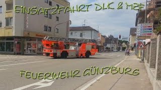 Einsatzfahrt Wachausfahrt DLK amp MZF der Feuerwehr Günzburg 10082013 [upl. by Desimone]