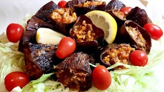 TurkishDolmagevuldeaubergineالذوصفاتالبادنجانبحشوةالارزاللحمالمفروم وصفةساهلةبسيطة [upl. by Lura]