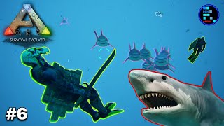 ARK The Island Map 6  Taming MEGALODON SHARK amp Fighting With Basilo [upl. by Nyladgam]