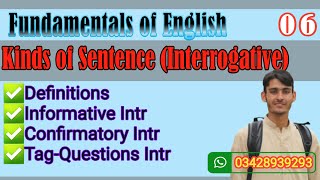 Interrogative SentenceConfirmatory InterrogativeInformative InterrogativeTag Questions [upl. by Adelia]