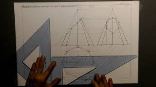 Proiezioni ortogonali con piano ausiliario 2  Tronco di piramide a base ottagonale [upl. by Eened263]