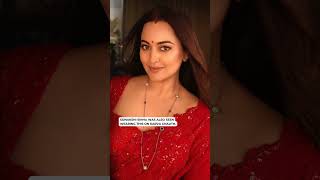 Sonakshi Sinha was seen on Karva Chauth wearing the Bvlgari Bvlgari Mangalsutra [upl. by Orodisi]