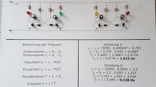 Astabiler Multivibrator  Aufbau Schaltplan Schaltzeit amp Frequenz [upl. by Aciretal177]