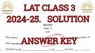 Lat exam kvs class 3 question paper2024solutionanswer keylat latexam kvexam class3 KVS360 [upl. by Geirk]