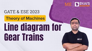 Line Diagram for Gear Trains  Theory of Machines TOM  GATE amp ESE 2023 Mechanical ME Exam [upl. by Ynattir]