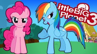 LIttleBigPlanet 3  Rainbow Dash vs Pinkie Pie [upl. by Nacnud]