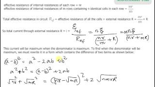 Condition for maximum current in mixed grouping of identical cells [upl. by Adnovahs839]