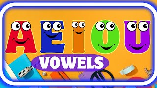 aeiou vowels words  vowels for kindergarten  A E I O U [upl. by Lemej]