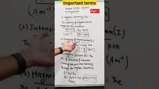 some important terms used in magnetism  matter and magnetism class 12 [upl. by Eikcin]