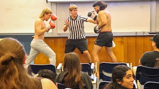 Boxing in College Lecture Prank [upl. by Ivatts]