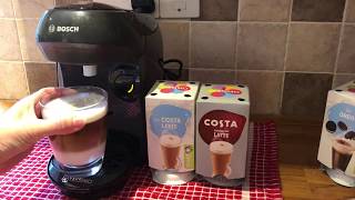 Making a Costa Latte  Tassimo Happy Coffee Machine TAS1002GB [upl. by Iznek]