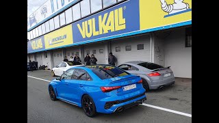 Audi RS3 8Y vs Friends Audi TTRS stg2 Grobnik track [upl. by Rehpotsyrhc753]