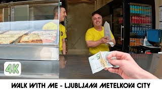 Ljubljana Slovenia Main Station AKC Metelkova City and Burek  Round Tour  4K Walking Tour [upl. by Napra]