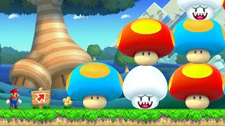 Can Mario Collect 999 Giga MushroomsBoo Mushrooms and Ice Mega Mushrooms in New Super Mario BrosU [upl. by Midas]