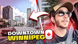 Tour por Downtown em Winnipeg no Canadá [upl. by Oicnanev]