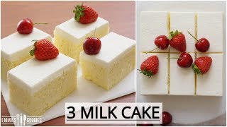 Tres Leches Cake Recipe  Pastel de Tres Leches 3 Milk Cake [upl. by Alyahc]