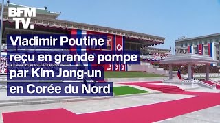 Vladimir Poutine reçu en grande pompe par Kim Jongun lors dune visite dÉtat en Corée du Nord [upl. by Adel]