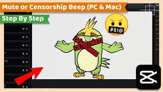 Mute or Censor part of a Video with Beep sound  CapCut PC Tutorial [upl. by Eittocs]