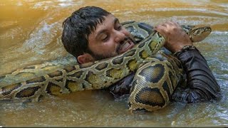 Anaconda Attack Fishing Boy In Water  Ataque de anaconda  fun made movie [upl. by Yrelav270]