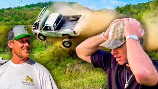 Whistlindiesel Launches Trucks Off A Cliff With Cleetus Mcfarland [upl. by Yelnats]