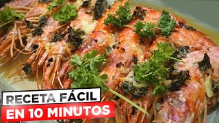 LANGOSTINOS EN 10 MINUTOS al HORNO 😍🦐 SIN HUMO Gambas o gambones [upl. by Knitter]