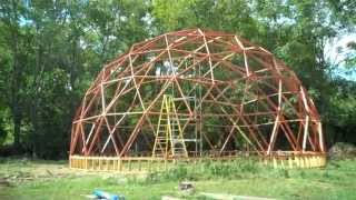 BUILDING A 40 FOOT GEODESIC DOME PART 2 [upl. by Yedoc]