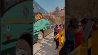 HRTC Volvo entry at Solan bus stand  shorts himbus [upl. by Frohman]