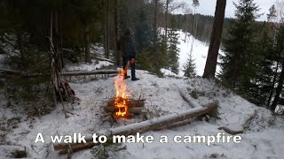 A walk on snow to make a campfire [upl. by Moshe]