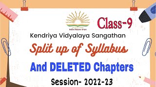 Deleted Chapters amp Split Up Syllabus of Class9  Hindi English Maths Science SSt Sanskrit [upl. by Atnoek]