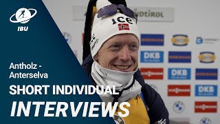 World Cup 2324 AntholzAnterselva Men Short Individual Interviews [upl. by Aleuqahs]