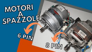 MOTORE DA LAVATRICE A SPAZZOLE come collegarlo e avviarlo 6 PIN amp 8 PIN [upl. by Kazim763]