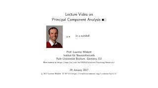 Principal Component Analysis  In a nutshell 18 min [upl. by Aerdnahc]