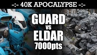 APOCALYPSE Imperial Guard vs Eldar 40K Battle Report SHOCK AND AWE 6th Edition 7000pts [upl. by Solracesoj49]