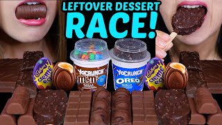 ASMR LEFTOVER DESSERT RACE CADBURY CREME EGGS OREO MampMS YOCRUNCH MINI DOVE ICE CREAM KINDER 먹방 [upl. by Alliuqa249]