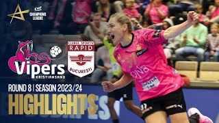 Vipers Kristiansand vs CS Rapid Bucuresti  Round 8  EHF Champions League Women 202324 [upl. by Melloney862]