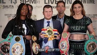 CLARESSA SHIELDS VS CHRISTINA HAMMER  THE FULL NEW YORK OFF PRESS CONFERENCE amp FACE OFF VIDEO [upl. by Caralie]