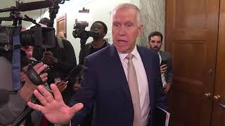 Senator Thom Tillis caught going back and forth with ProPalestinian Protesters [upl. by Suilenroc]