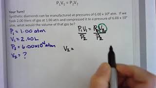 Boyles Law Solving for Final Volume [upl. by Nonahs]