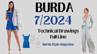 Burda Style 72024 Technical Drawings Full Line [upl. by Meri]