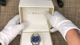 Unboxing and Reviewing The Versace Greca Logo Watch 41mm [upl. by Jacquenette]