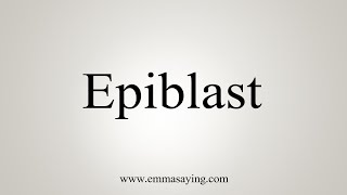 How To Say Epiblast [upl. by Berns55]